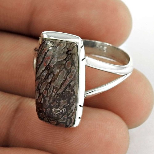 925 Sterling Silver Jewellery High Polish Yuth Agate Gemstone Ring Fabricant