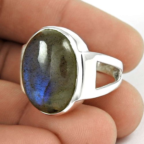 Sterling Silver Jewellery Beautiful Labradorite Gemstone Ring Wholesaling