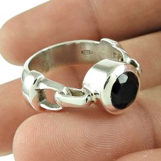 Lovely Black Onyx Gemstone Ring Indian Sterling Silver Jewellery