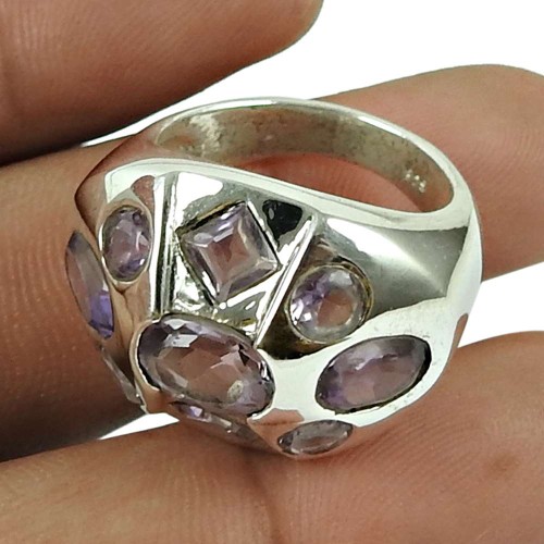 Fashion Amethyst Gemstone Ring 925 Sterling Silver Antique Jewellery Supplier