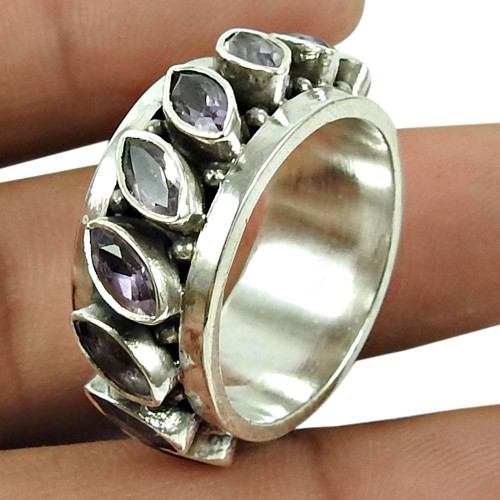 Pleasing Amethyst Gemstone Ring 925 Sterling Silver Fashion Jewellery