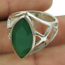 Seemly Green Onyx Gemstone Ring Sterling Silver Fashion Jewellery