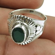 Personable Green Onyx Gemstone Ring 925 Silver Jewellery