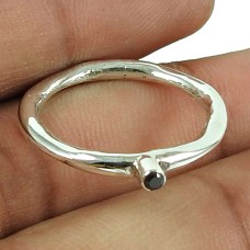 Trendy Black CZ Gemstone Ring 925 Sterling Silver Gemstone Jewellery