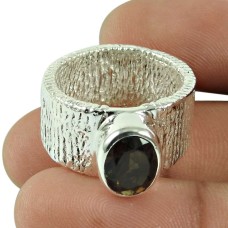Good-Looking Smoky Quartz Gemstone Ring 925 Sterling Silver Antique Jewellery