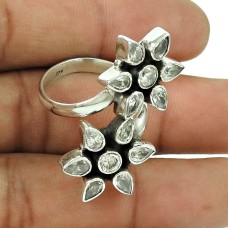 Rattling CZ Gemstone Ring 925 Silver Jewellery