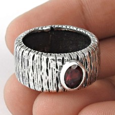 Modern Style! Garnet 925 Sterling Silver Ring
