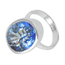 Victorian Style !! Blue Mystic Topaz Gemstone 925 Sterling Silver Ring