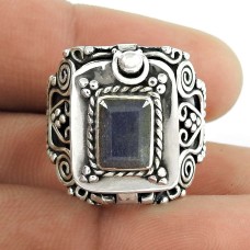 Excellent!! 925 Sterling Silver Labradorite Poison Ring