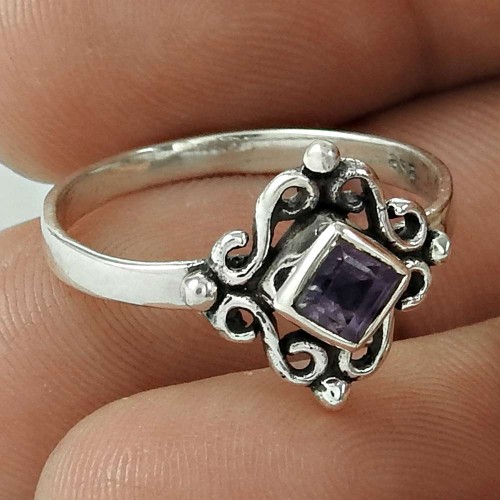 New Style ! Amethyst Gemstone 925 Sterling Silver Ring Wholesaling