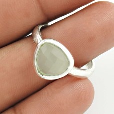 HANDMADE 925 Solid Sterling Silver Jewelry Natural CHALCEDONY Ring Size 6 KK8
