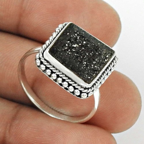 Black Sunstone Ring Size 9 925 Sterling Silver Stylish Jewelry SK33