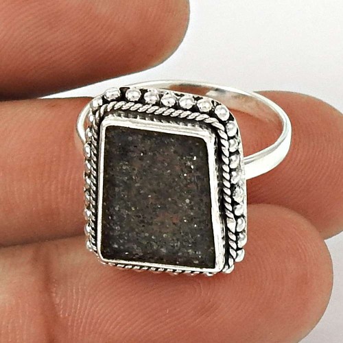 Black Sunstone Ring Size 7 925 Sterling Silver Ethnic Jewelry SK35