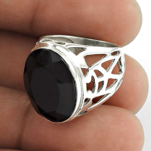 Gorgeous!! 925 Silver Black Onyx Ring Wholesale
