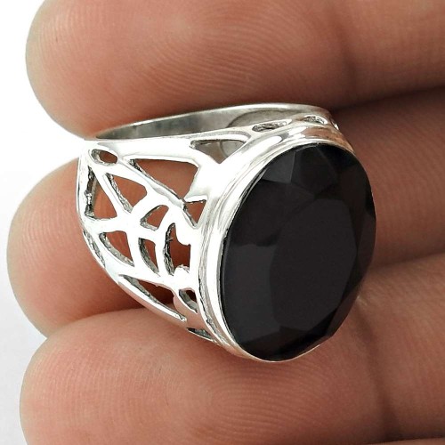 Natural Beauty!! 925 Silver Black Onyx Ring