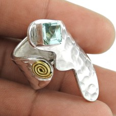 925 Sterling Silver Gemstone Jewellery Rare Blue Topaz Gemstone Ring