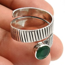 Wedding Gift 925 Sterling Silver Jewelry Onyx Gemstone Ring Size 9