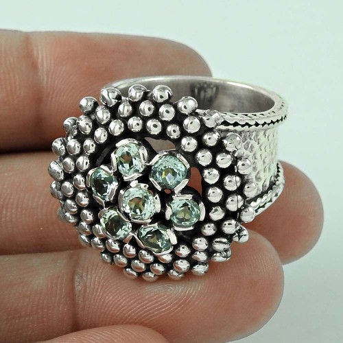 Excellent! 925 Silver Blue Topaz Ring