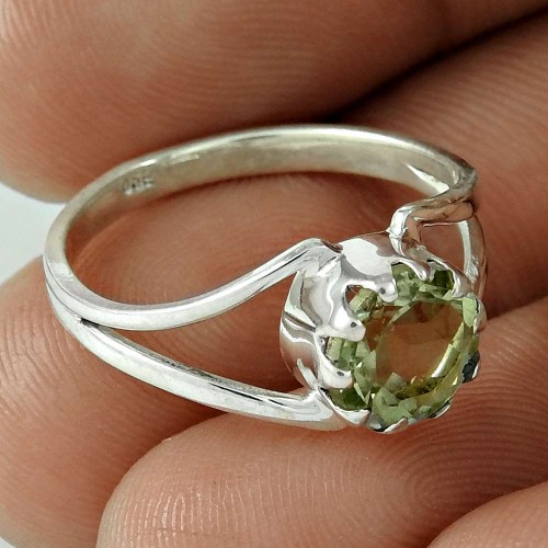 Shine! 925 Silver Green Amethyst Ring Wholesaler
