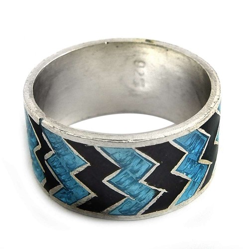 New Style Of!! 925 Sterling Silver Enamel Ring