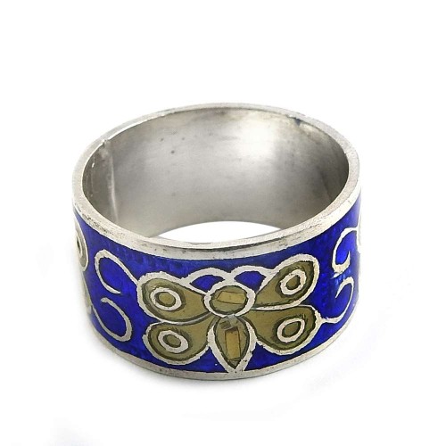 Amazing Design!! 925 Sterling Silver Enamel Ring