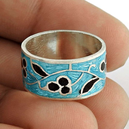 Draditions!! 925 Sterling Silver Enamel Ring Supplier
