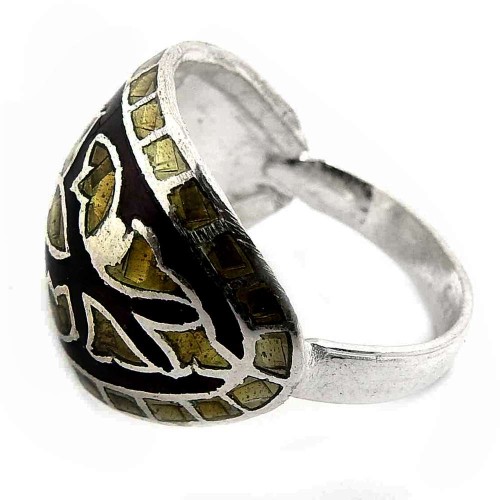 Top Quality African!! 925 Sterling Silver Enamel Ring Fabricante