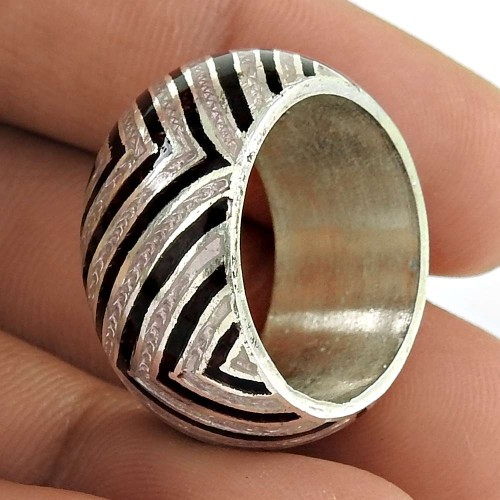 Just Perfect !! 925 Sterling Silver Enamel Ring