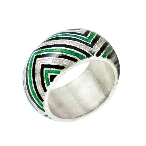 First Sight !! 925 Sterling Silver Enamel Ring