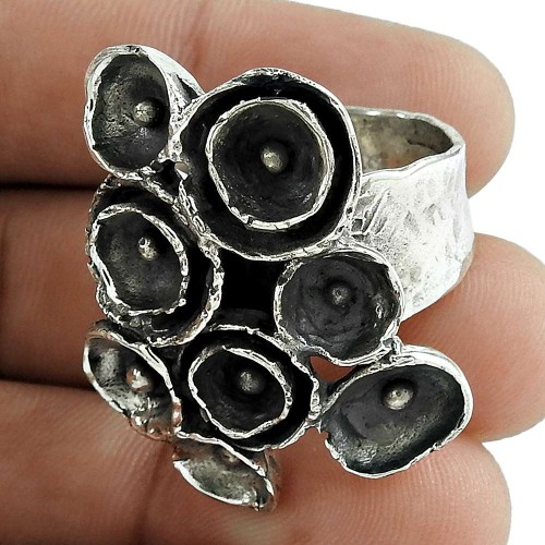 Oxidised Sterling Silver Designer Ring