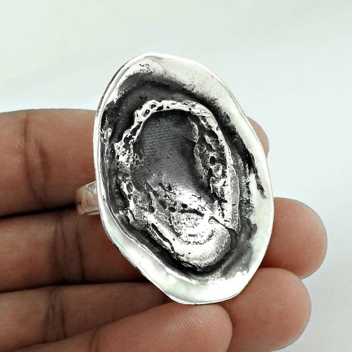 Oxidised 925 Sterling Silver Fashion Handmade Ring