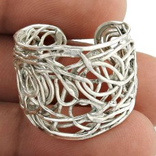 Shapely !! Solid 925 Sterling Silver Mesh Ring