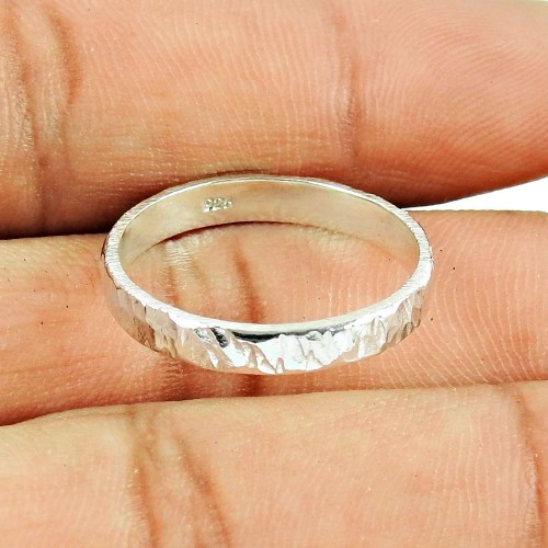 HANDMADE 925 Solid Sterling Silver Jewelry Band Ring Size 10 V18