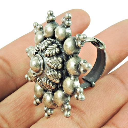 Handmade 925 Sterling Silver Jewellery Beautiful Oxidised Sterling Silver Ring Exporter India