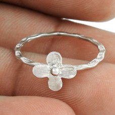Excellent 925 Sterling Silver Flower Ring Vintage Jewelry