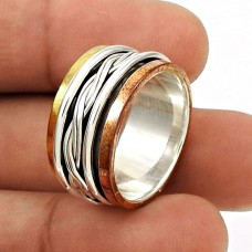 Latest Trend Solid 925 Sterling Silver Spinner Ring Size 7 Traditional Jewelry D97
