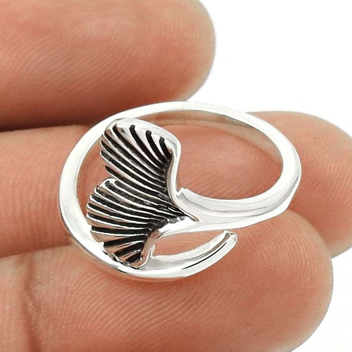 925 Sterling Silver HANDMADE Jewelry Ring Size 5 J17