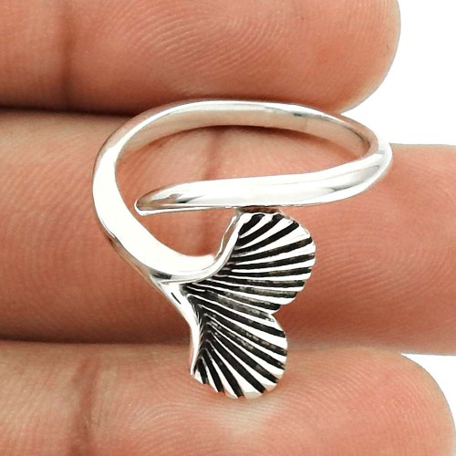 HANDMADE Indian Jewelry 925 Solid Sterling Silver Ring Size 5 S17