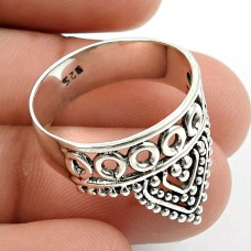Solid 925 Sterling Silver Crown Ring Handmade Indian Jewelry J71