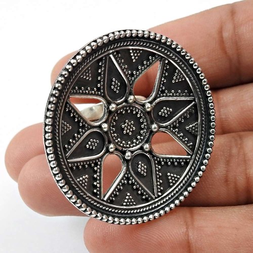 Oxidized 925 Sterling Solid Silver Ring Ethnic Jewelry G72