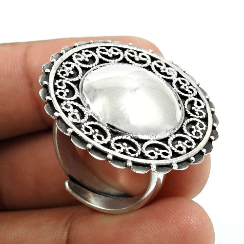 Solid 925 Sterling Silver Ring Indian Jewelry F73