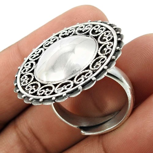 Solid 925 Sterling Silver Ring Indian Handmade Jewelry G73