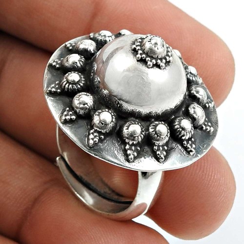 Solid 925 Sterling Silver Ring Tribal Jewelry H74