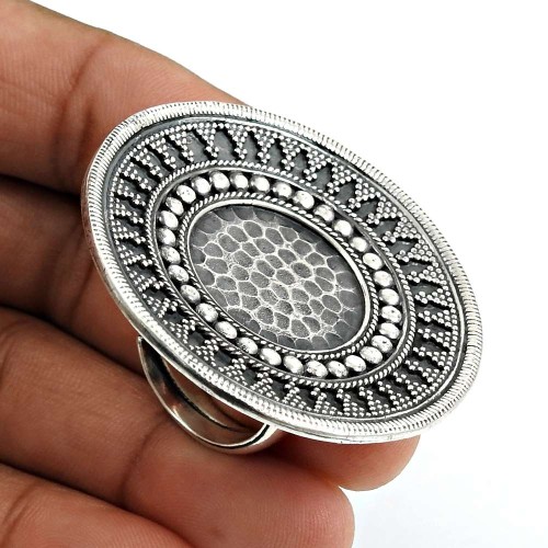 Solid 925 Sterling Silver Ring Indian Jewelry X75