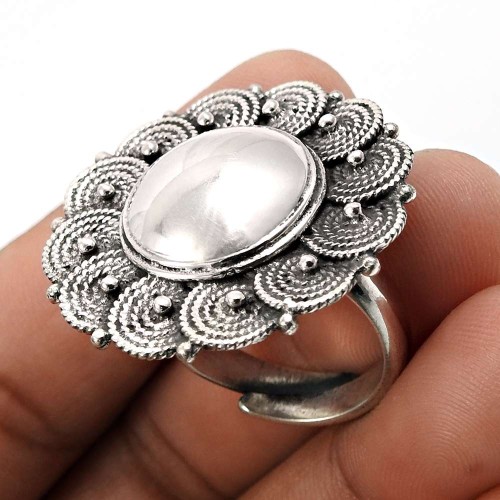 Solid 925 Sterling Silver Ring Indian Jewelry R76