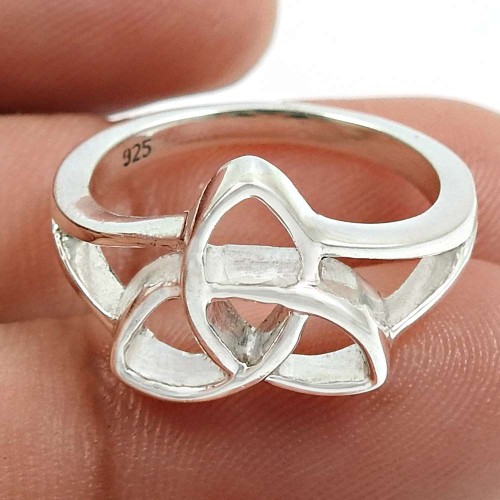 Solid 925 Sterling Silver Ring Traditional Jewelry J78
