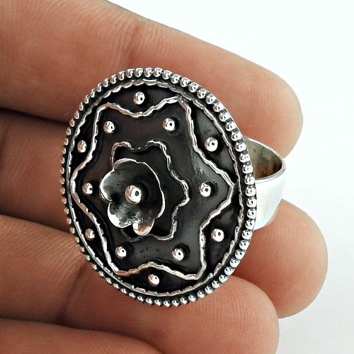 Mystic Princess!! Flower Design 925 Silver Ring