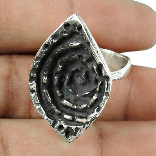 Amusable Oxidised Sterling Silver Designer Ring