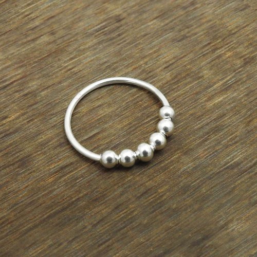 HANDMADE 925 Solid Sterling Silver Jewelry Ring Size 6 K56