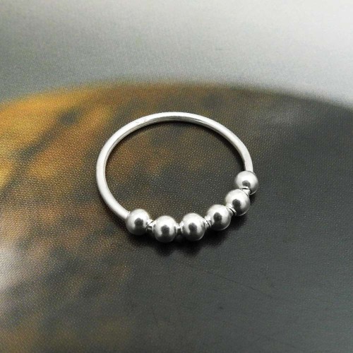 HANDMADE 925 Solid Sterling Silver Jewelry Ring Size 5 F56